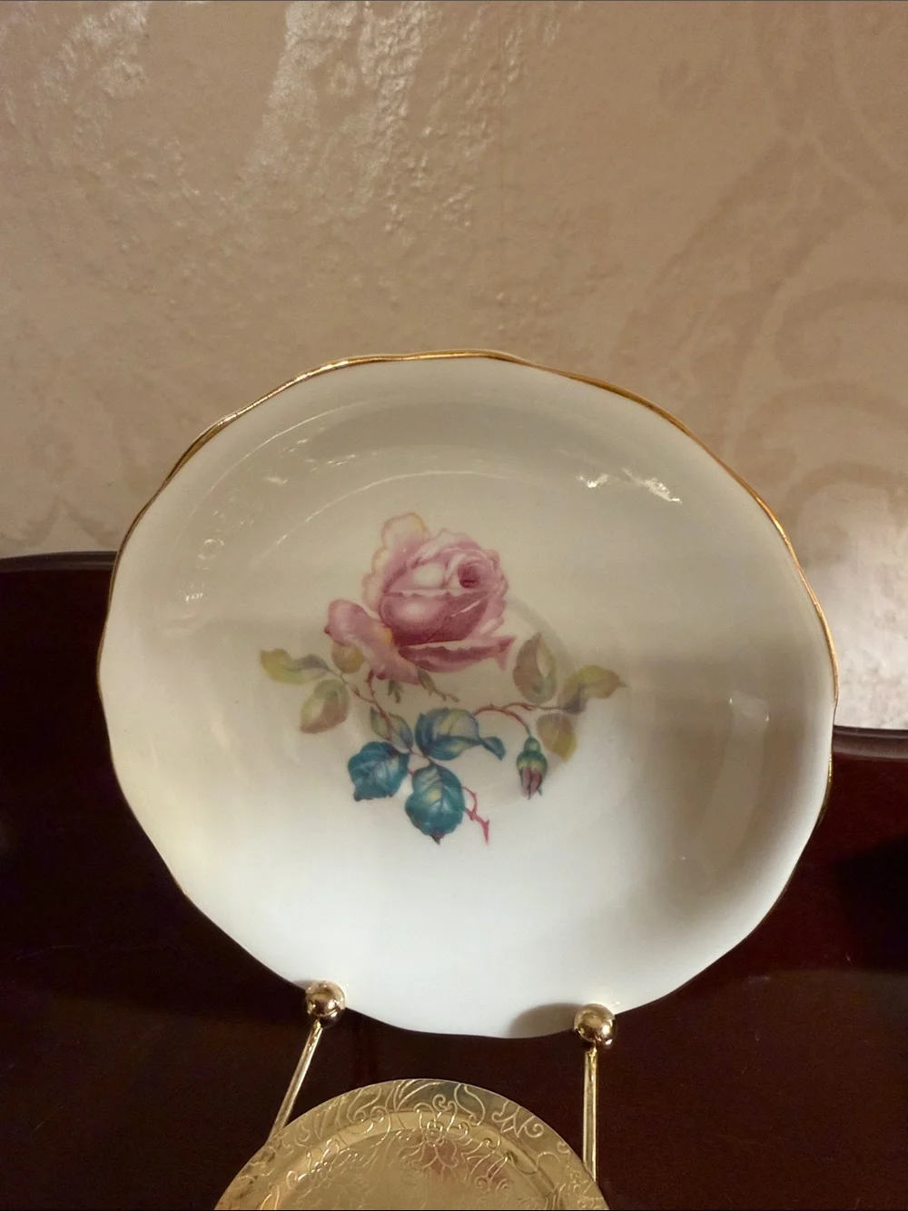 Vintage Radfords Crown China pink rose tea cup and saucer set England